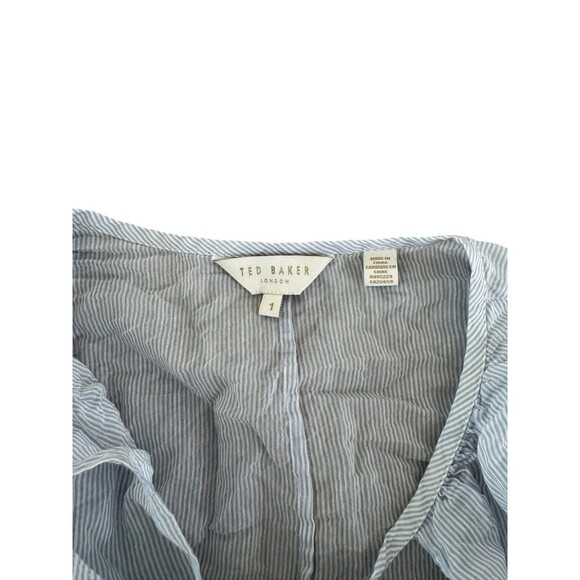 Ted Baker Silana Bishop Sleeve Romantic Peasant Blouse Size 1 Flowy Classic Top - Picture 9 of 10